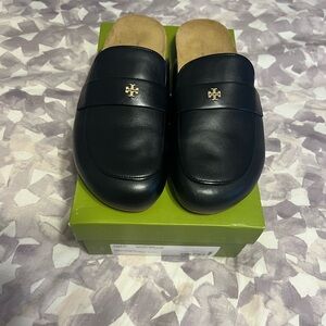 Tory Burch Black Leather Mules